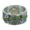Genuine Sterling Silver Turquoise Southwestern Water Wave Ring Size 7-3/4 QX85800